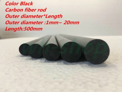  Carbon Fiber Rod 1mm 2mm 4mm 5mm 6mm 8mm 9mm 10mm 14mm 15mm 16mm 18mm 20mm-UK - Image 1 of 4