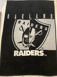 Vintage Oakland Raiders Blanket Large 75x53 Biederlack NFL Football Retro Sports - Picture 1 of 5