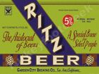 Ritz Beer Label 18" x 24" Metal Sign