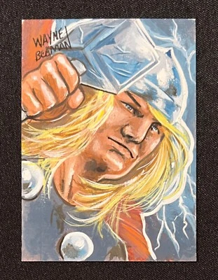 2013 Marvel Retro THOR Wayne Beeman Sketch Card Variant Art Insert Avengers - Image 1 of 2