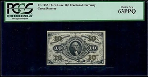 FR-1255 10c Third Issue Fractional Currency PCGS 63 Choice UNC - Picture 1 of 3
