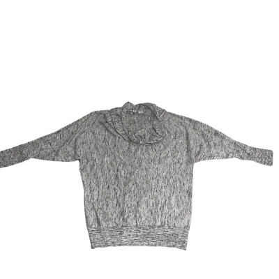 Top tejido Anthropologie cuello capucha polilla manga 3/4 gris jaspeado talla mediana Foto 1 de 4