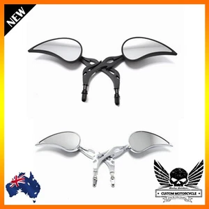 Motorcycle Teardrop Flame Rear view Side Mirror Harley Touring Sportster Road XL - Picture 1 of 6