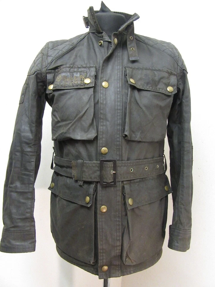 CHAQUETA DE MOTO VINTAGE AÑOS 80 BELSTAFF TRIALMASTER PRO ALGODÓN ENCERADO TALLA S Foto 1 de 4