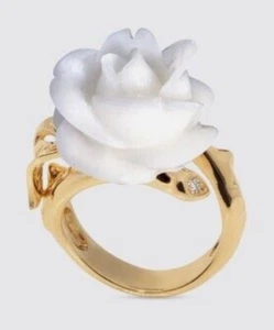 CHRISTIAN DIOR “PRE-CATELAN” WHITE ROSE” RING” US6 - Picture 1 of 10