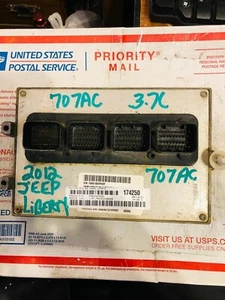 2012 12 Jeep Liberty 3.7L AUTO ECM PCM ECU Engine Computer P68103707AC 707 - Picture 1 of 2