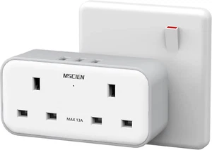 Plug Adapter with 3 USB, Double Plug Adaptor, Multi Plug Extension, Dual 2 P... - Picture 1 of 12