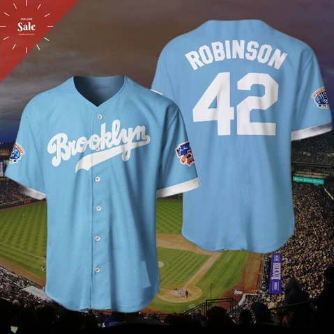 White Green Jackie Robinson Brooklyn Dodgers Best Gift Baseball Jersey S/5XL Cover