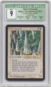 Graded Gold Signed Wall of Swords CGC 9 MINT QUAD++ Alpha Artist Mark Tedin MTG! - Picture 1 of 2