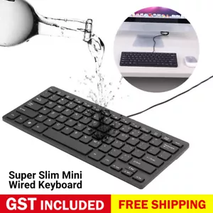 Universal Super Slim Mini Wired Keyboard K1000 USB Multimedia Waterproof Keypad - Picture 1 of 14
