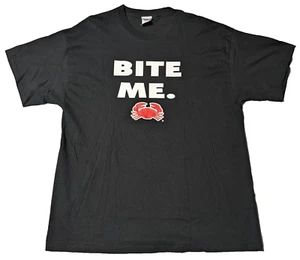 JOE'S CRAB SHACK BITE ME Men XL Double-Sided Black T-Shirt - Picture 1 of 17