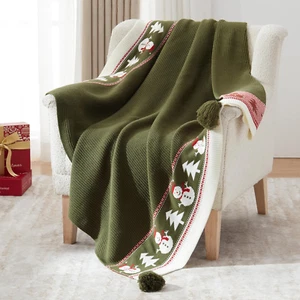 Christmas Throw Blanket, Ultra Soft Knit Blanket for Couch Sofa Bed Travel, Ligh - Picture 1 of 7