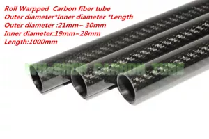 3K Carbon Fiber Tube 21 22 23 24 25 26 27 28 29 30mm x L1000mm Shaft/Pipe - Picture 1 of 5