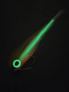2 Pk 4" Weedless Glow Flies Walleye Flies Smallmouth Bass Flies Trout Stripers - Picture 1 of 2