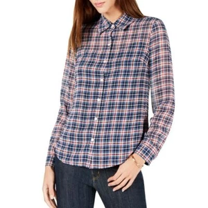 MICHAEL KORS NEW Women's Plaid Sheer Button Down Shirt Top TEDO - Picture 1 of 1