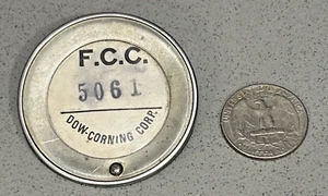Vintage Dow-Corning Corp. Employee ID Badge Pin;  F.C.C #5061 - Picture 1 of 2