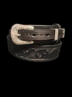 Cinturón Ranger de cuero mecanizado a mano cuero occidental cinturones informales hechos a mano Foto 1 de 2