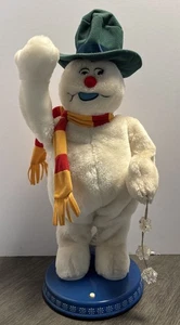 Vintage Gemmy Spinning Snowflake Frosty The Snowman Green Hat   Tested Works! - Picture 1 of 11