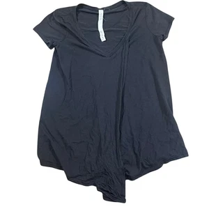 Top túnica superpuesta Lululemon negra manga corta cuello en V atletismo para mujer 4 - Imagen 1 de 5