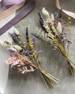Mini Trockenblumenstrauß –Ansteckstrauß - Gastgeschenk- Tischdeko - Muttertag - Bild 1 von 6