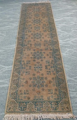 2x8  Handmade afghan tribal Terracotta Bokhara Rug, Oriental Vintage Runner Rug - Image 1 of 4