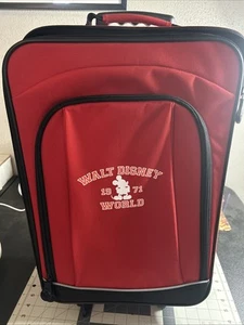 Walt Disney World 1971 Mickey Mouse Kids Children's Carry on Luggage Red - Picture 1 of 5
