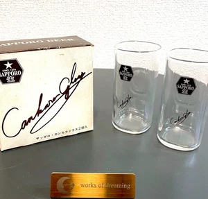 Juego de 2 vasos de cerveza de barril Sapporo mni 150cc negro logotipo antiguo Japón años 80 de colección OPP - Imagen 1 de 8