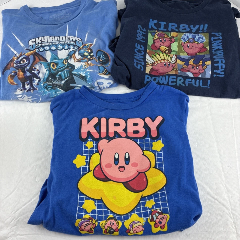 Lot 3 Youth Kids T-Shirts Kirby Nintendo Skylanders Video Game Graphic Tees - Image 1 of 4