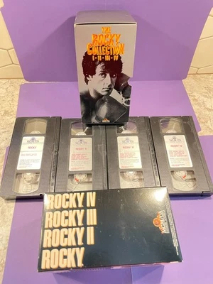 Vintage Rocky VHS Box Set Collection Sylvester Stallone I-IV in Slipcase CLEAN - Image 1 of 4
