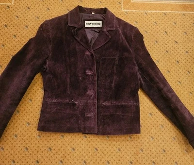 Damen Lederjacke 38 Biba+pariscop  Veloursleder Dunkelviolet - Bild 1 von 4