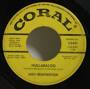 Joey Heatherton 45 7" Hullabaloo - 60's Northern Soul R&B Rare HEAR - Bild 1 von 2