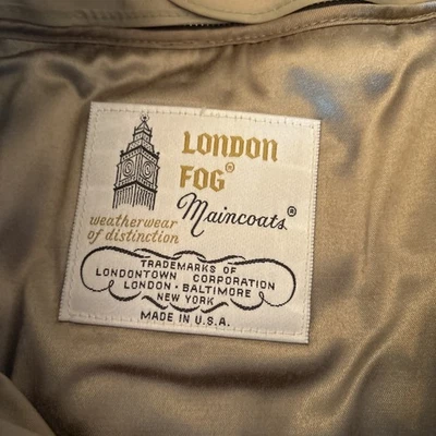 London Fog Tempo Europa Trench Coat Khaki Belted Removable Liner 42L - Image 1 of 4