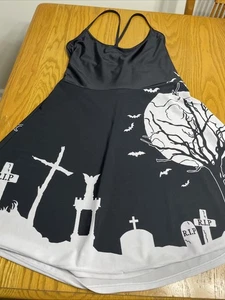 Too Fast Gr. M Partykleid Halloween schwarz Spaghettiträger Adj 30 in lang - Bild 1 von 11