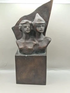 RARA ESTATUA BUSTO ESTATUILLA Soviética URSS CCCP Komsomol Juvenil Soldado Budenovita - Imagen 1 de 20