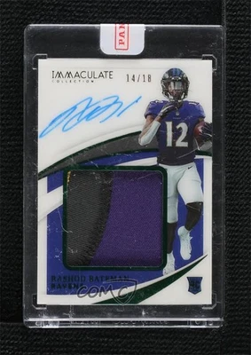 2021 Immaculate Premium Edition 14/18 Rashod Bateman RPA Rookie Patch Auto RC - Image 1 of 3