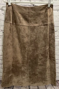 NUEVO CON ETIQUETAS Co & Eddy Trufa 100% Cuero Genuino Gamuza Forrada Cremallera Lateral Falda Larga 10 - Imagen 1 de 14