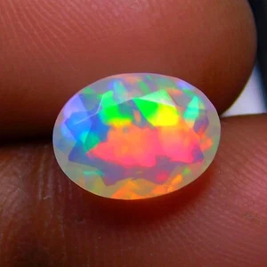 Sparkling AAA Faceted Ethiopian Opal Gemstone Size 10x7.5x4.7mm 1.65cts - Picture 1 of 3