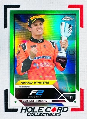 FELIPE DRUGOVICH 2023 Topps Chrome Formula 1 F1 F2 #192 Green Refractor 29/99 - Image 1 of 3