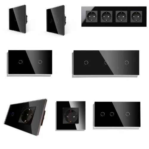 Glas Lichtschalter Wechselschalter Steckdose Touch Türklingel Dimmer USB - Bild 1 von 1