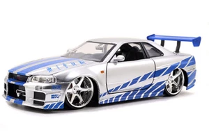 JADA 97158 2 RÁPIDOS 2 FURIOUS BRIAN'S 1999 NISSAN SKYLINE GT R34 1:24 PLATA NUEVO - Imagen 1 de 5