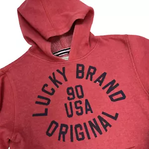 Lucky Brand Hoody Pullover Sweatshirt Youth L (14-16) Light Red USA 90 - Picture 1 of 16
