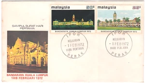 Mazuma *S1265 Malaysia FDC 1972 Bandaraya Kuala Lumpur 1hb Feb Chop Ipoh - Picture 1 of 2