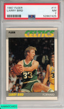 1987 FLEER LARRY BIRD #11 HOF BOSTON CELTICS PSA 7 NM