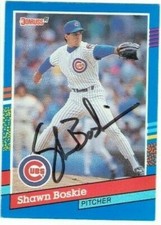 SHAWN BOSKIE 1991 Donruss #241 Autographed Baseball Card Chicago Cubs