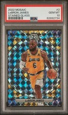 2022-23 Panini Mosaic LeBron James #2 STAINED GLASS SP PSA 10 CASE HIT