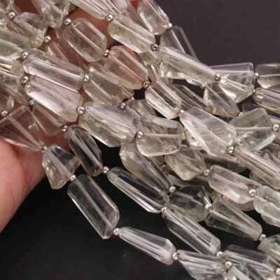 1 Strand Green Amethyst Nuggets Shape Faceted Beads Gemstone Briolettes ,Jewelry - Image 1 of 4