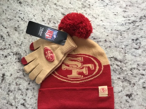 NWT—NFL Team * YOUTH SIZE * -  San Francisco 49ers Beanie & Gloves Set Cover