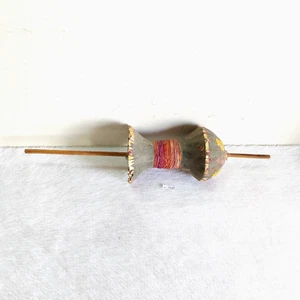 Vintage Paper Mache Wooden Kite Spool Charkhi Old Kids Toys Collectible W175 - Picture 1 of 7