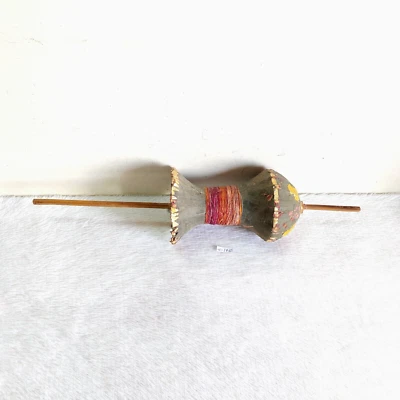 Vintage Paper Mache Wooden Kite Spool Charkhi Old Kids Toys Collectible W175 - Image 1 of 4