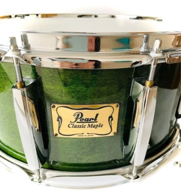 Pearl Classic Maple Snare Drum Green 14"x6.5" Made in Japan - Image 1 of 4